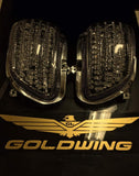 Bright2wheels Honda Goldwing 01-17 GL1800 Gold Wing Mirror LED front turn signals with daytime running white LED